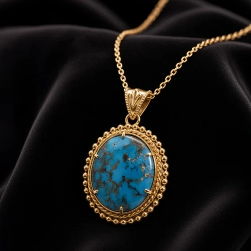 خرید مدال سنگ فیروزه از گالری طلای مینیاتور minitala.com
