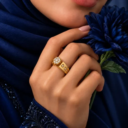 انگشتر زنانه سولیتر کد 10116 روی مدل