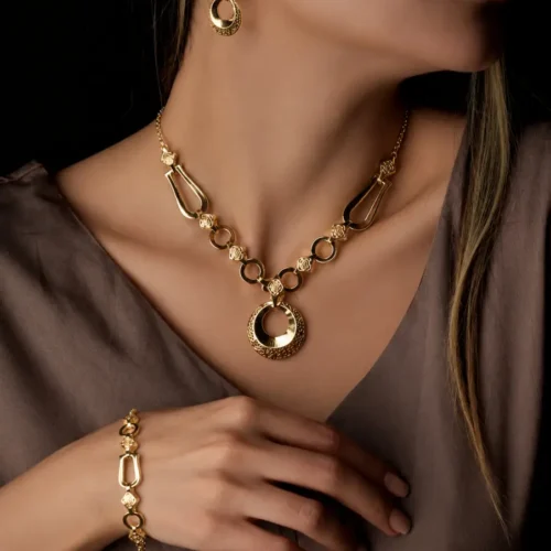 سرویس طلای چاوان مدل رز کد ۱۴۰ خرید از گالری طلای مینیاتور