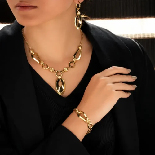 سرویس طلای چاوان مدل رز کد ۱۳۰ خرید از گالری طلای مینیاتور